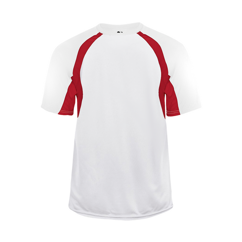 Badger Sport Hook Tee (414400-028604), Color 'White/Red'